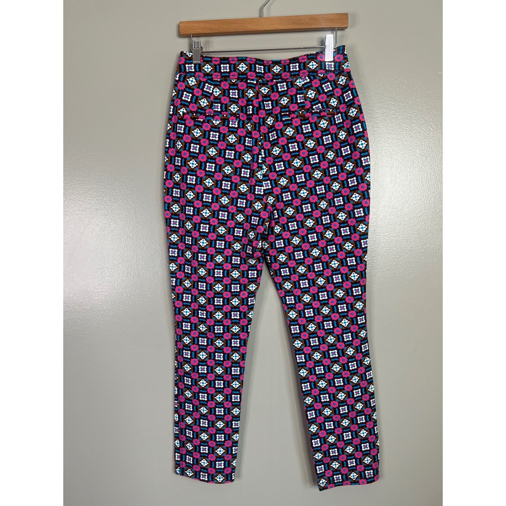 Anthropologie Maeve Slim Ponte Pants size  8 bright maximalist colorful‎ artsy - Picture 4 of 9